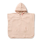 Organic Terry Hooded Poncho - Strawberry Wave