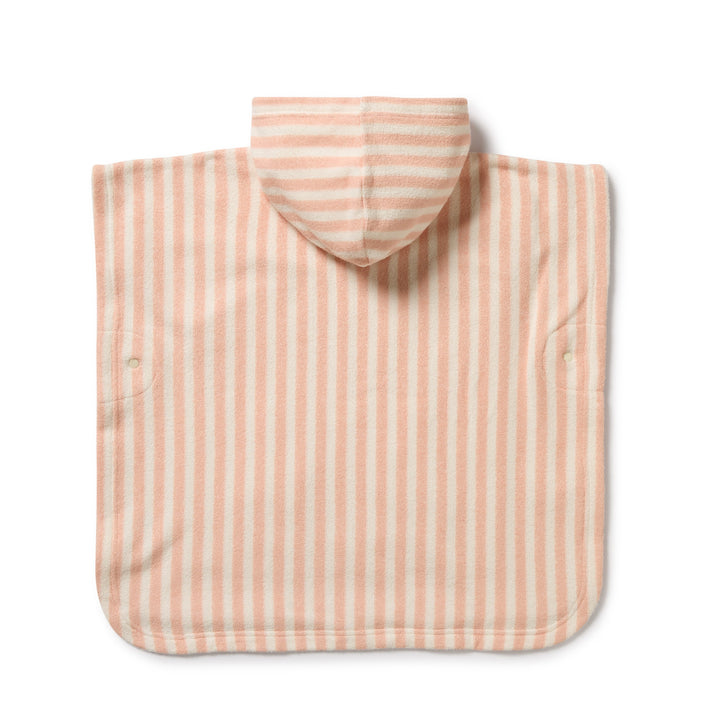 Wilson & Frenchy Organic Terry Hooded Poncho - Strawberry Wave