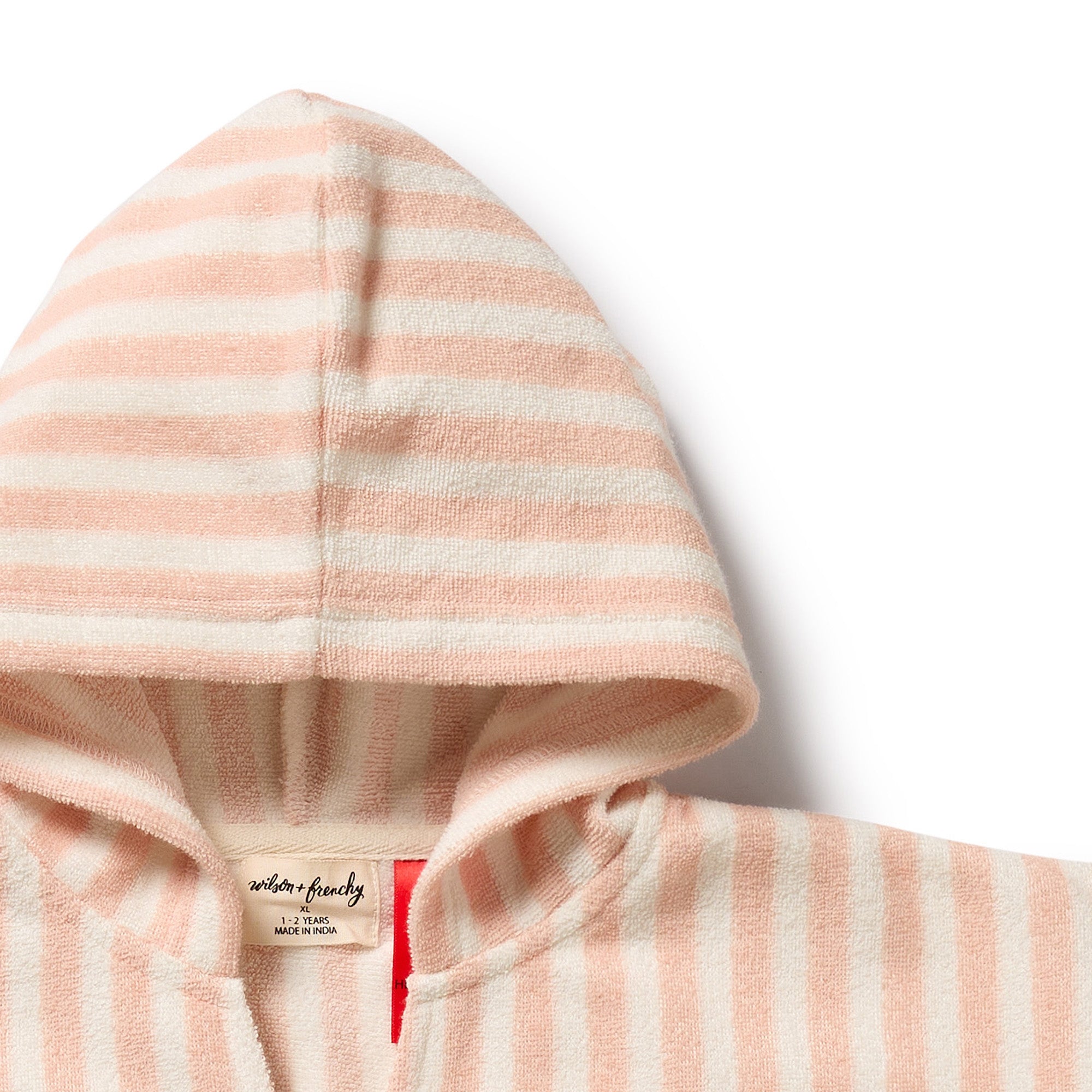 Wilson & Frenchy Organic Terry Hooded Poncho - Strawberry Wave