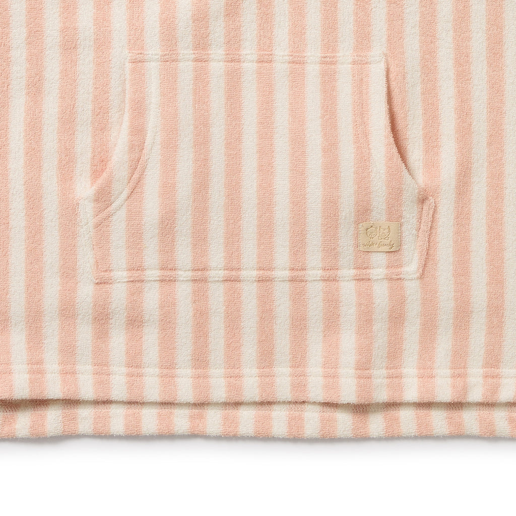 Wilson & Frenchy Organic Terry Hooded Poncho - Strawberry Wave