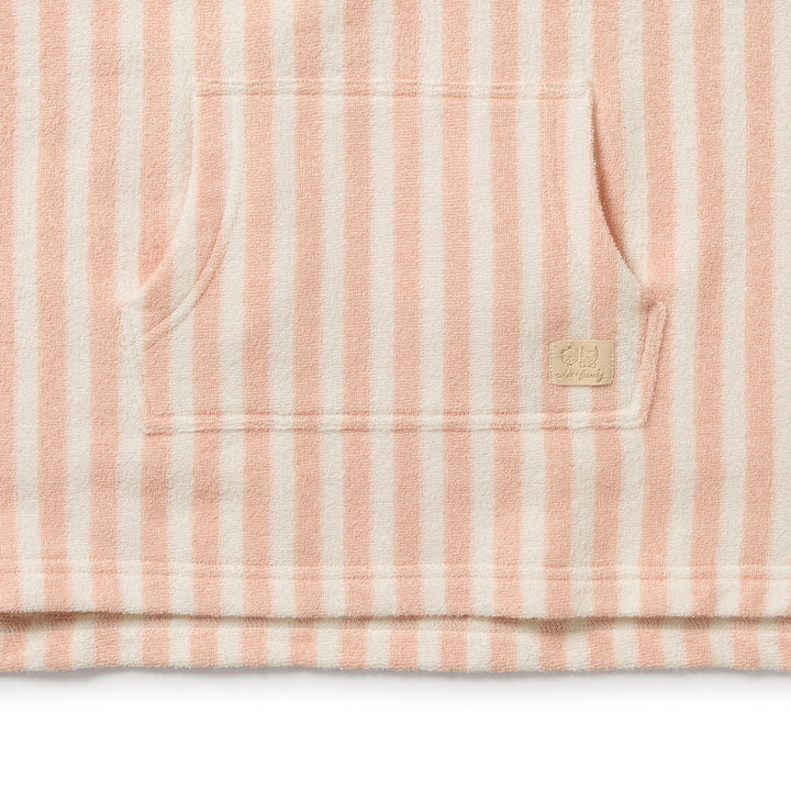 Wilson & Frenchy Organic Terry Hooded Poncho - Strawberry Wave
