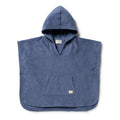 Organic Terry Hooded Poncho - Deep Blue