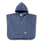 Organic Terry Hooded Poncho - Deep Blue