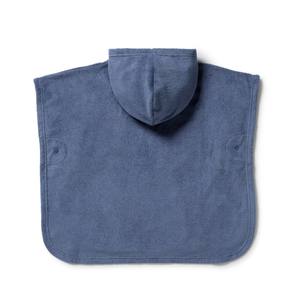 Wilson & Frenchy Organic Terry Hooded Poncho - Deep Blue