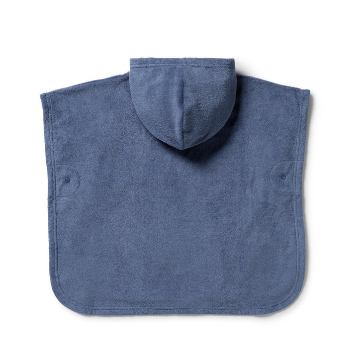 Wilson & Frenchy Organic Terry Hooded Poncho - Deep Blue