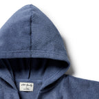 Organic Terry Hooded Poncho - Deep Blue