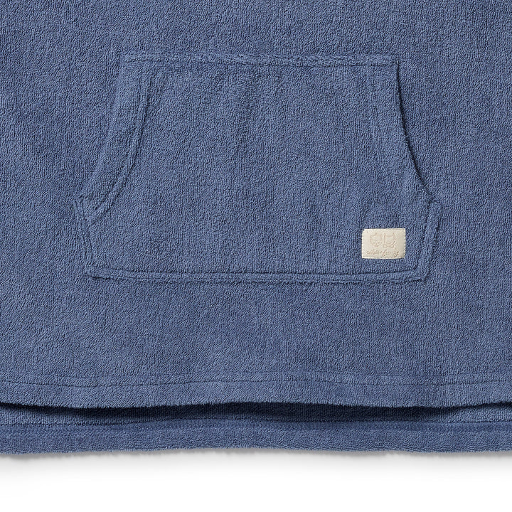 Wilson & Frenchy Organic Terry Hooded Poncho - Deep Blue