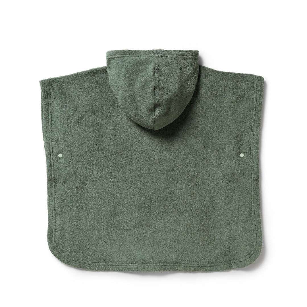 Wilson & Frenchy Organic Terry Hooded Poncho - Moss