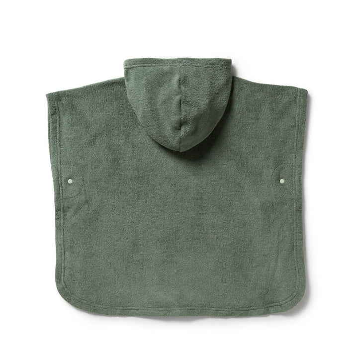 Wilson & Frenchy Organic Terry Hooded Poncho - Moss