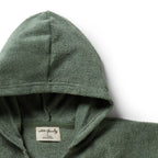 Organic Terry Hooded Poncho - Moss