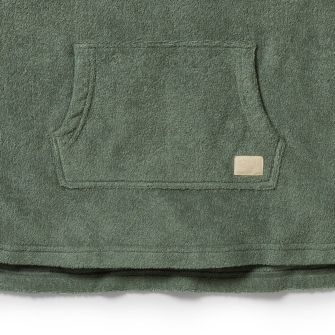 Wilson & Frenchy Organic Terry Hooded Poncho - Moss