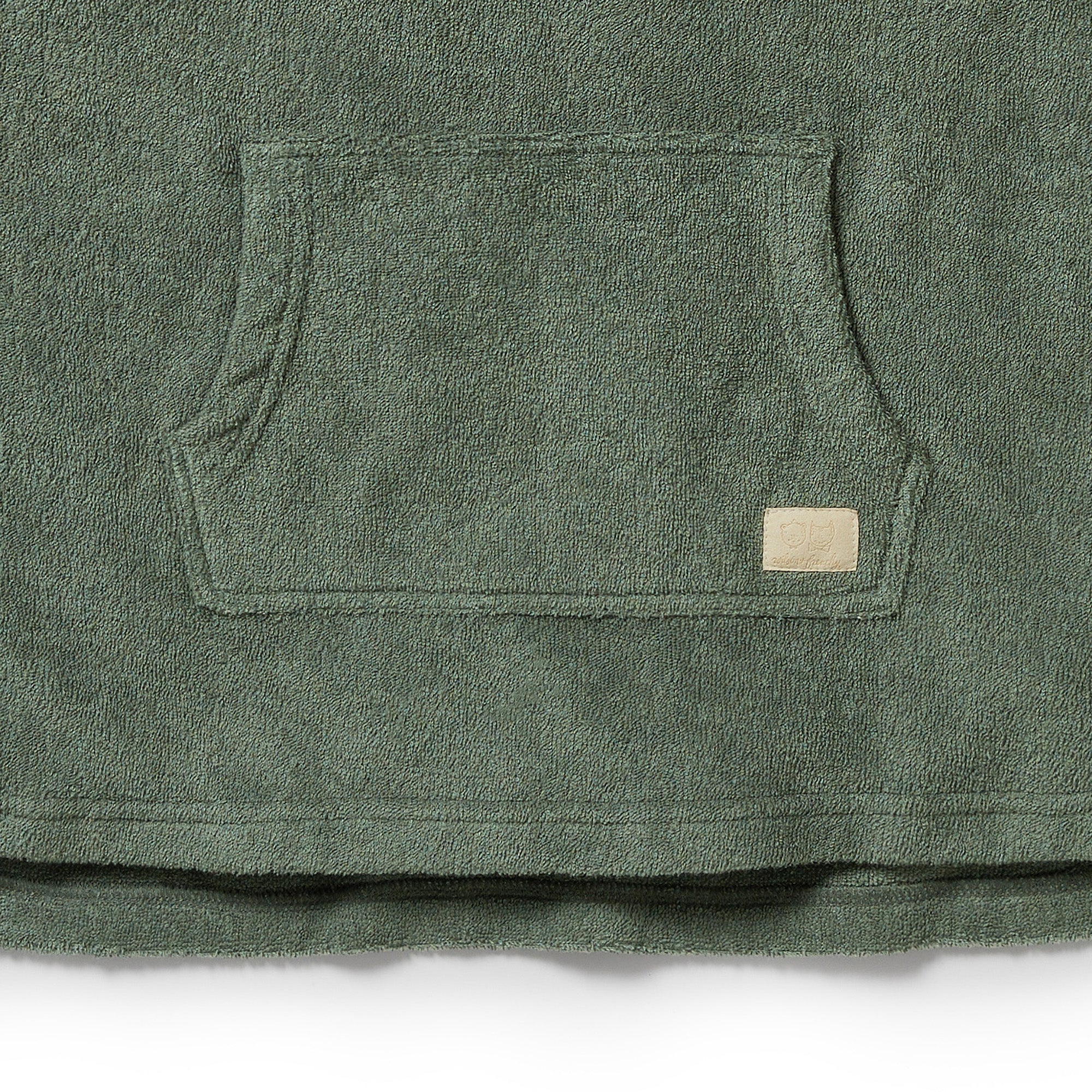 Wilson & Frenchy Organic Terry Hooded Poncho - Moss