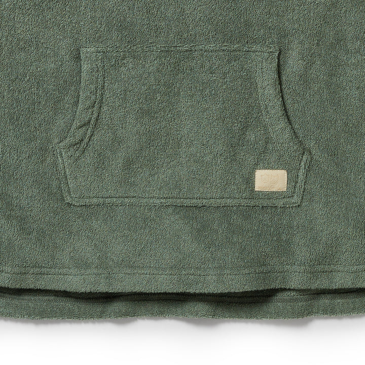 Wilson & Frenchy Organic Terry Hooded Poncho - Moss