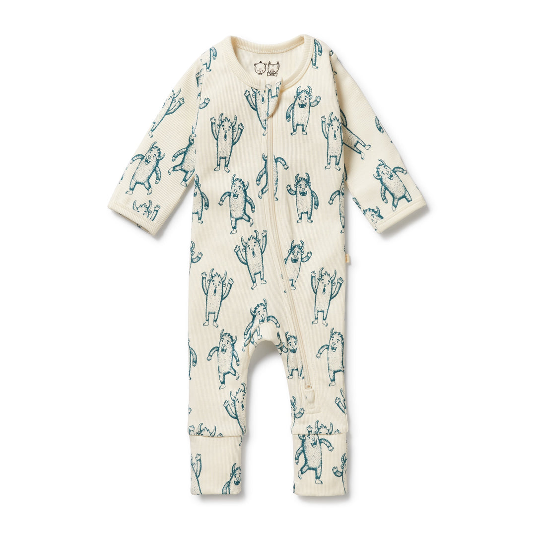 Wilson & Frenchy Organic Zipsuit with Feet - Yeti