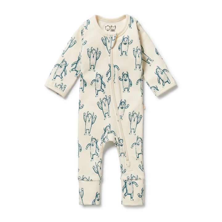 Wilson & Frenchy Organic Zipsuit with Feet - Yeti