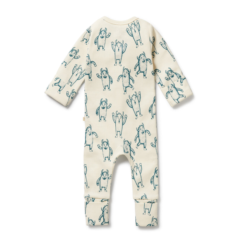 Wilson & Frenchy Organic Zipsuit with Feet - Yeti