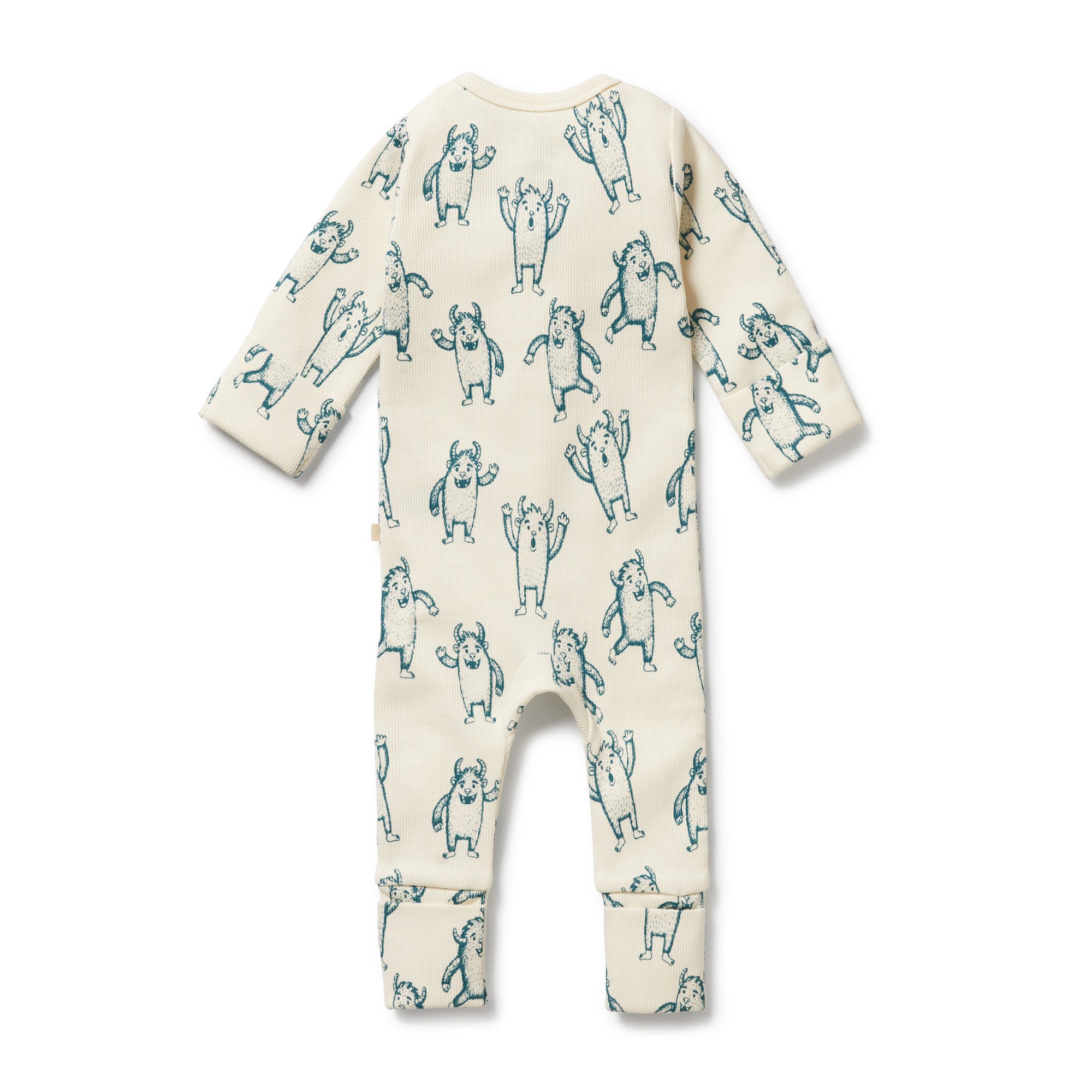 Wilson & Frenchy Organic Zipsuit with Feet - Yeti
