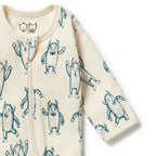 Organic Zipsuit with Feet - Yeti