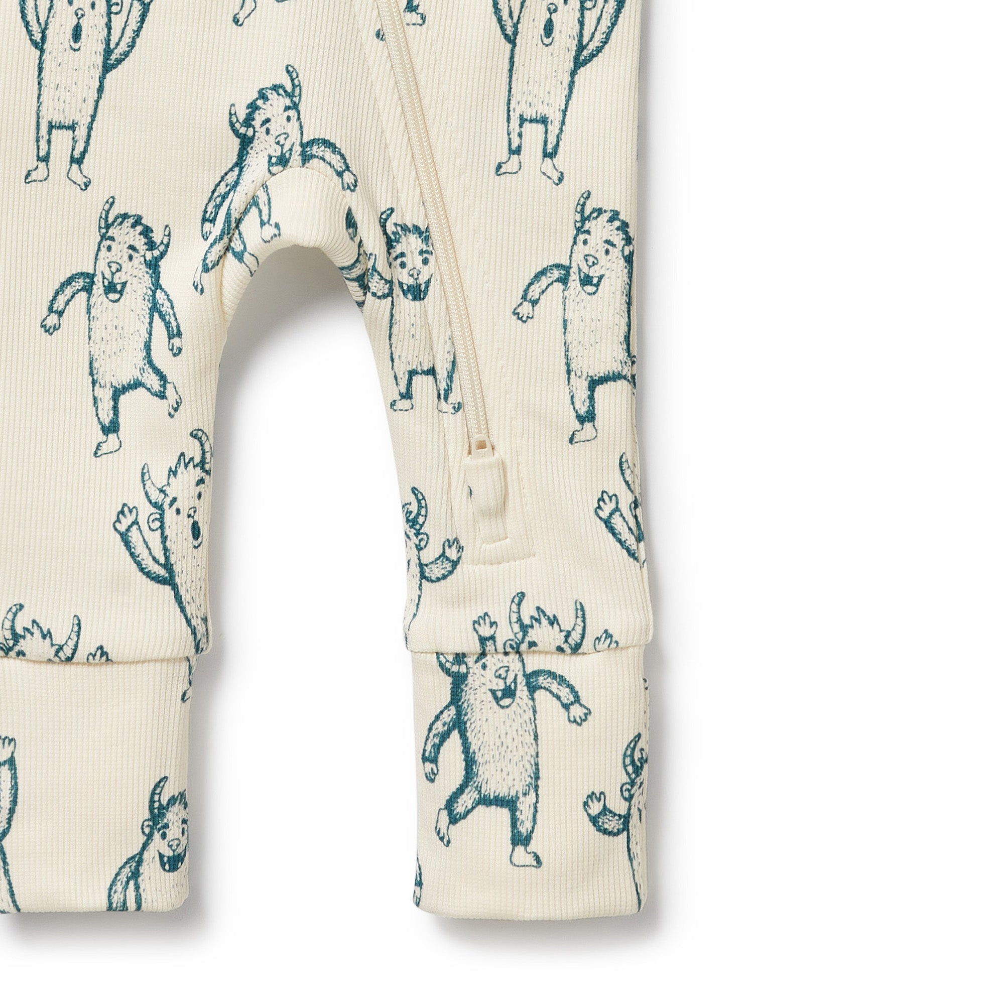 Wilson & Frenchy Organic Zipsuit with Feet - Yeti