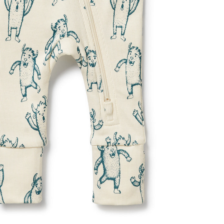 Wilson & Frenchy Organic Zipsuit with Feet - Yeti