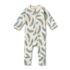 Organic Zipsuit with Feet - Little Fronds