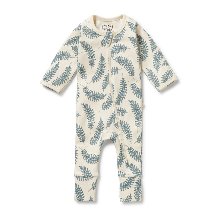 Wilson & Frenchy Organic Zipsuit with Feet - Little Fronds