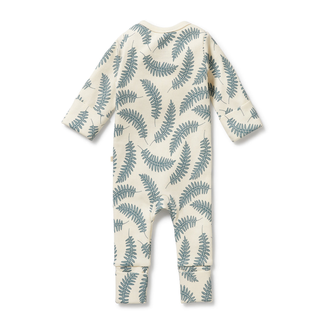 Wilson & Frenchy Organic Zipsuit with Feet - Little Fronds