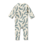 Organic Zipsuit with Feet - Little Fronds