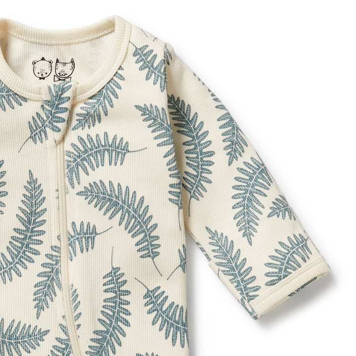 Wilson & Frenchy Organic Zipsuit with Feet - Little Fronds