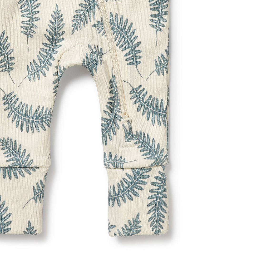 Wilson & Frenchy Organic Zipsuit with Feet - Little Fronds