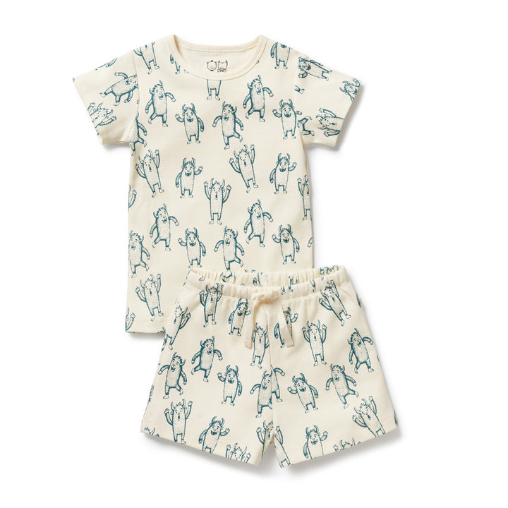 Wilson & Frenchy Organic Short Sleeved Pyjamas - Yeti