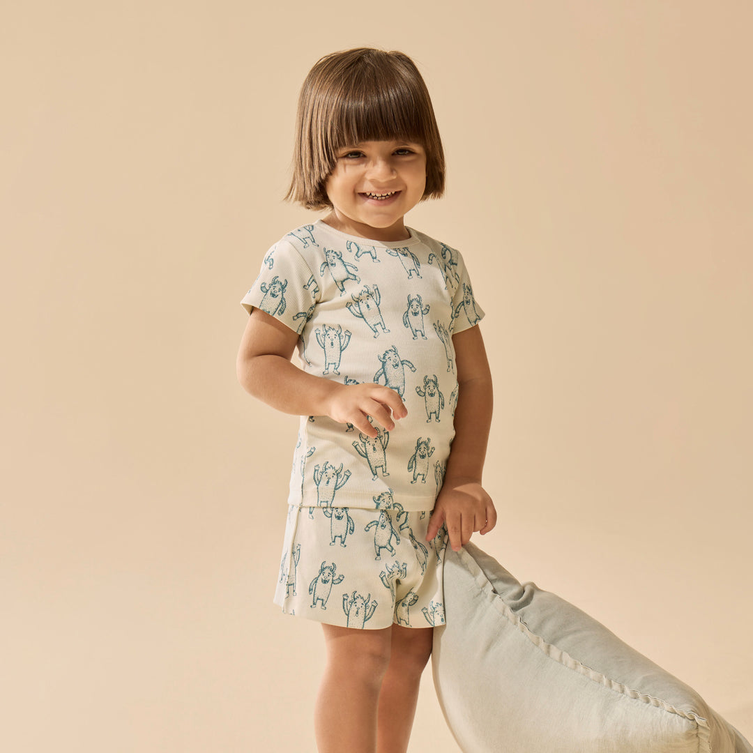 Wilson & Frenchy Organic Short Sleeved Pyjamas - Yeti