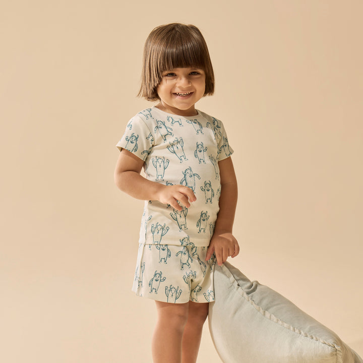 Wilson & Frenchy Organic Short Sleeved Pyjamas - Yeti