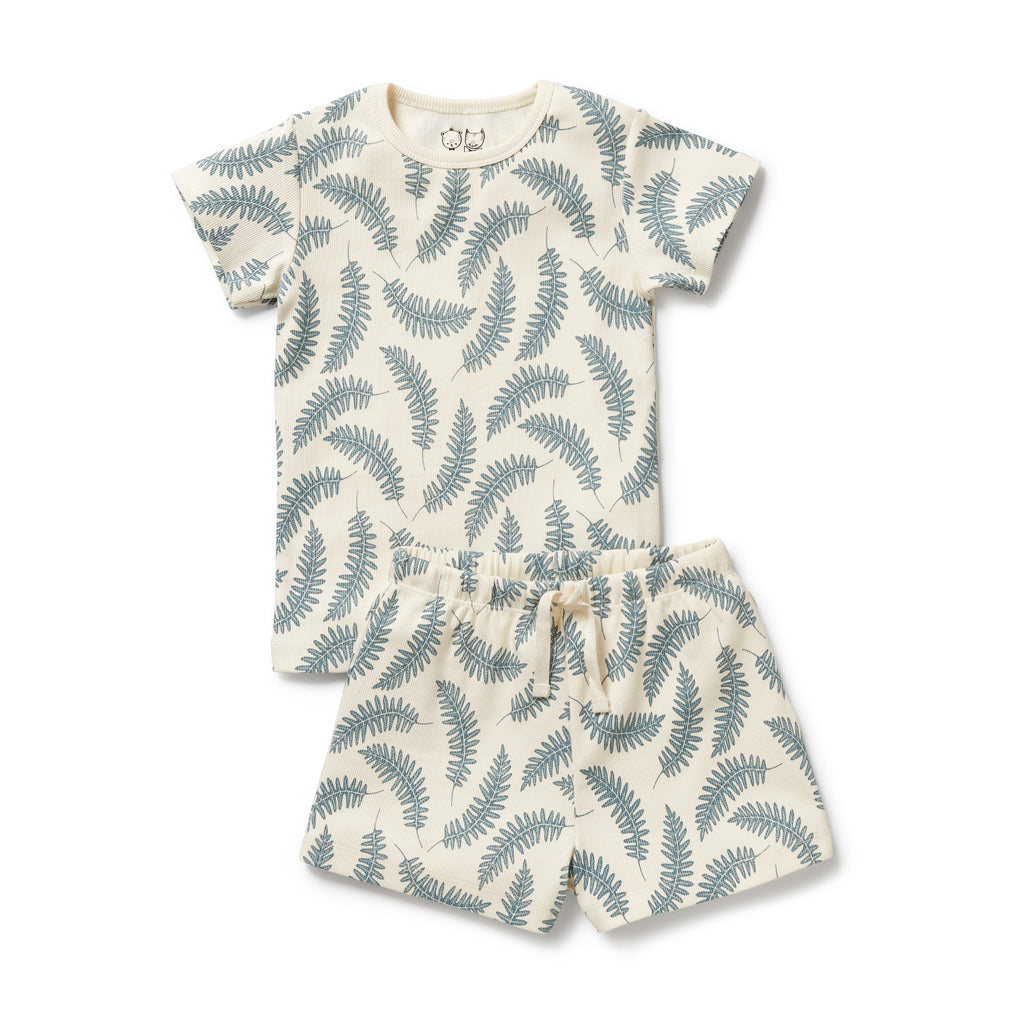 Wilson & Frenchy Organic Short Sleeved Pyjamas - Little Fronds