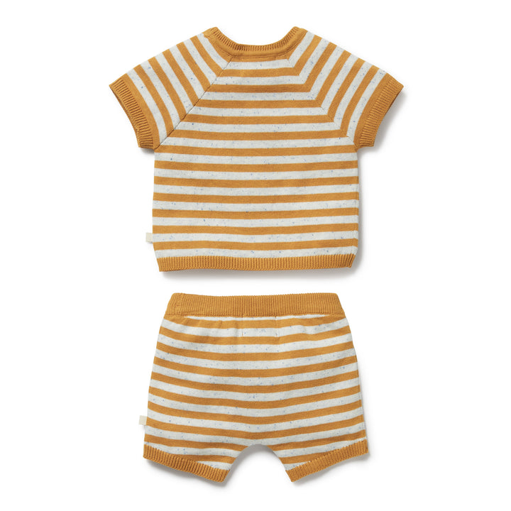 Wilson & Frenchy Organic Knitted Set - Golden Wave Stripe