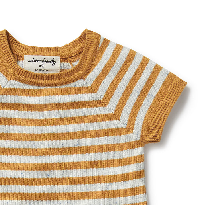 Wilson & Frenchy Organic Knitted Set - Golden Wave Stripe