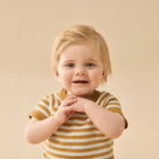 Organic Knitted Set - Golden Wave Stripe