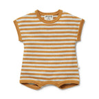 Organic Knitted Growsuit - Golden Wave Stripe