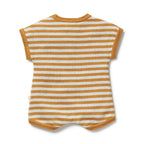 Organic Knitted Growsuit - Golden Wave Stripe