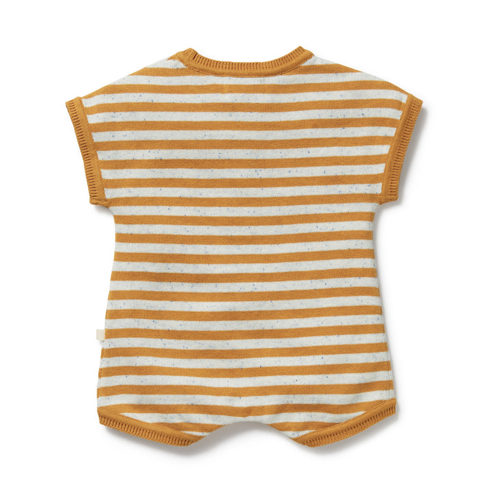 Wilson & Frenchy Organic Knitted Growsuit - Golden Wave Stripe