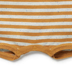 Organic Knitted Growsuit - Golden Wave Stripe