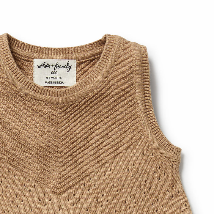 Wilson & Frenchy Organic Knitted Bodysuit - Oat