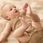 Organic Knitted Bodysuit - Oat