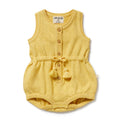Organic Knitted Tie Bodysuit - Sunny Sorbet