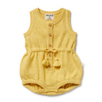 Organic Knitted Tie Bodysuit - Sunny Sorbet