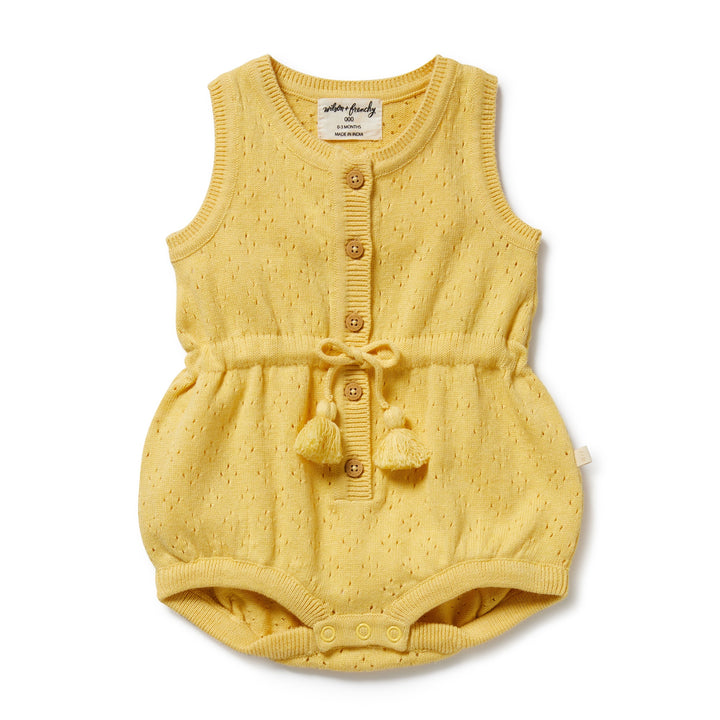Wilson & Frenchy Organic Knitted Tie Bodysuit - Sunny Sorbet
