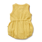 Organic Knitted Tie Bodysuit - Sunny Sorbet
