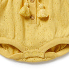 Organic Knitted Tie Bodysuit - Sunny Sorbet