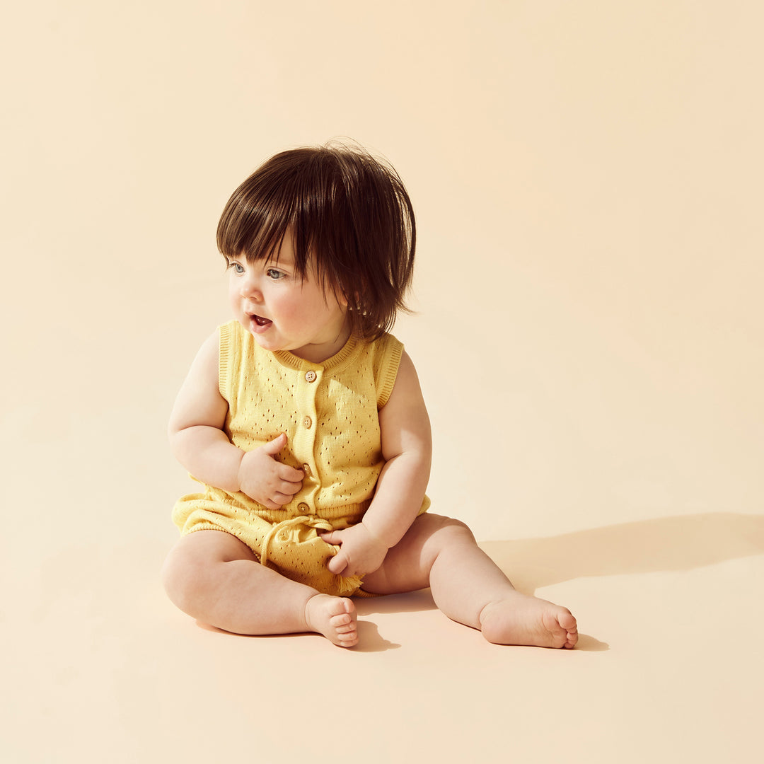 Wilson & Frenchy Organic Knitted Tie Bodysuit - Sunny Sorbet