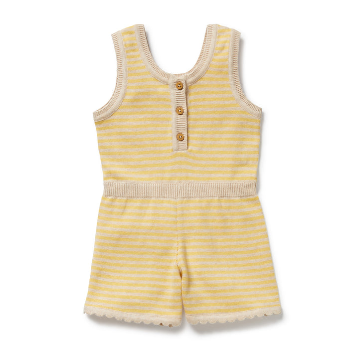 Wilson & Frenchy Organic Knitted Stripe Playsuit - Sunny Sorbet
